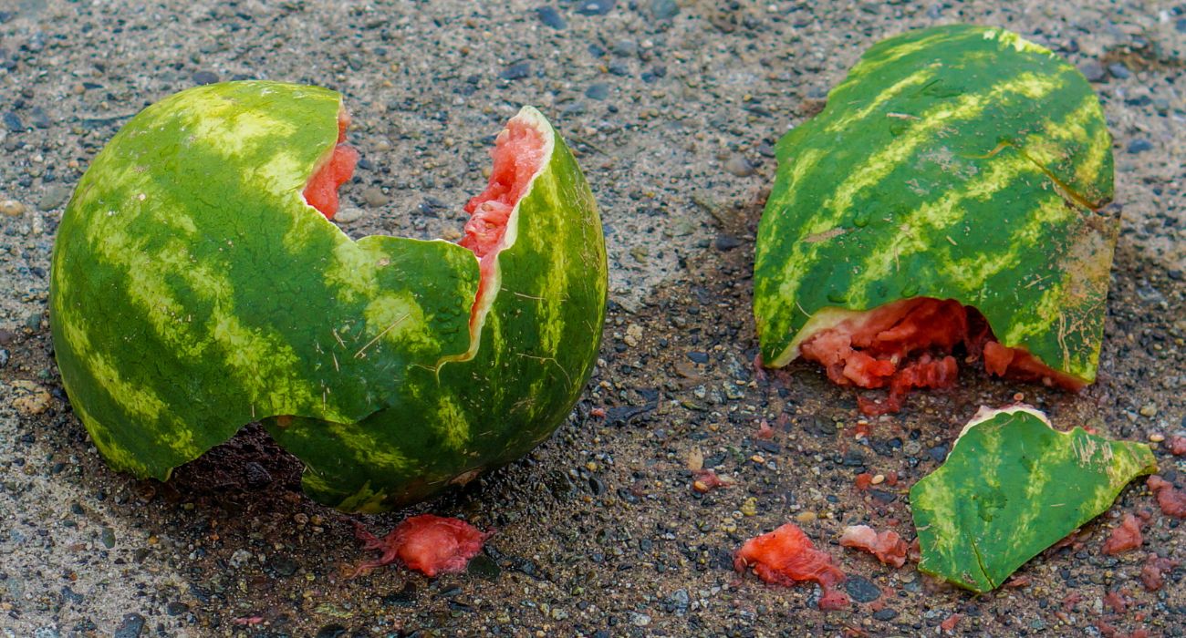 Smashed watermelon