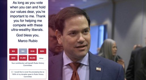 Marco Rubio image with anti-liberal verbiage